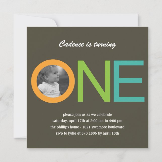 Spaß zu sein ein Foto Geburtstag Einladung - blau (Vorderseite)