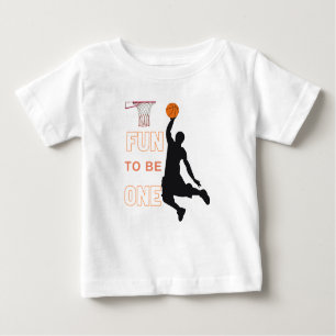 Spaß zum Ein-Basketball-Geburtstags-Shirt Baby T-shirt