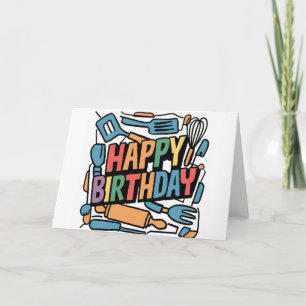 Spaß zum Geburtstag für Köche Abstrakt Karte