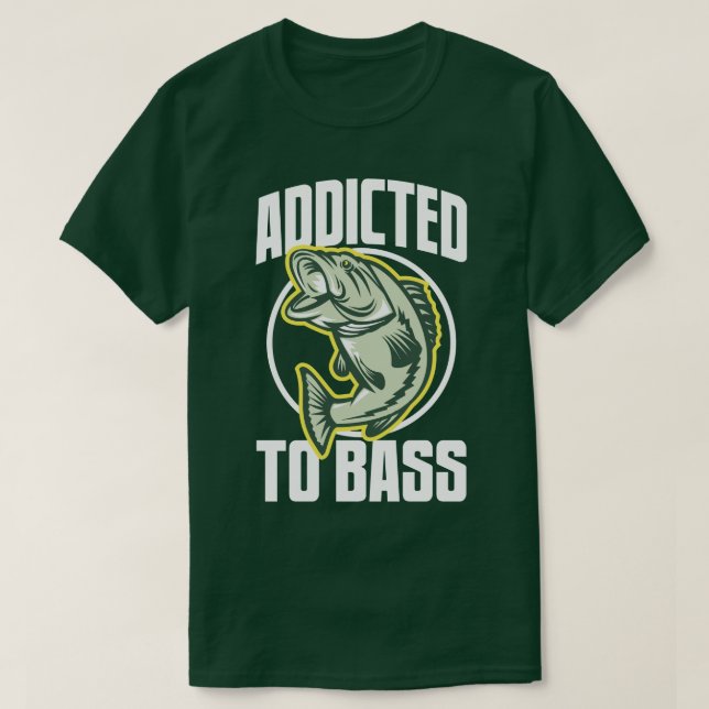 Spaß zum T-Shirt "Bass Funny Angling" (Design vorne)