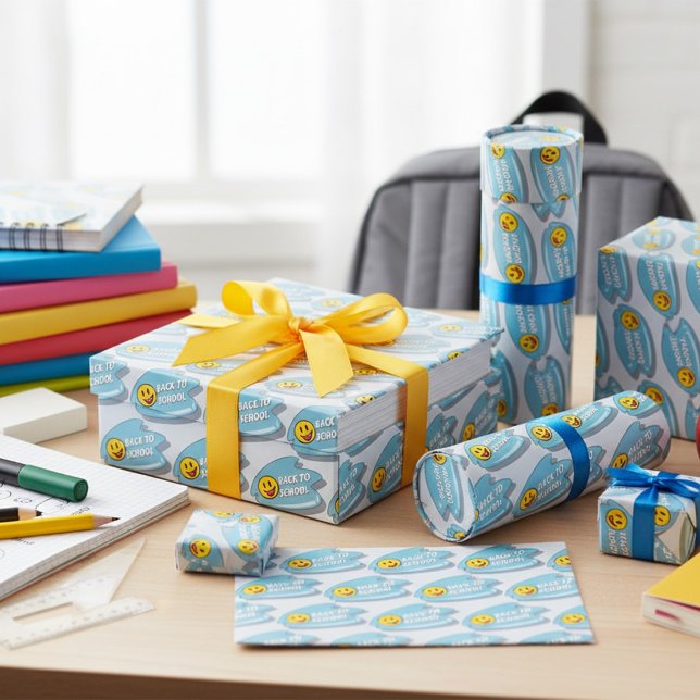 Spaß zurück zum Smiley der Schule Geschenkpapier (Von Creator hochgeladen)