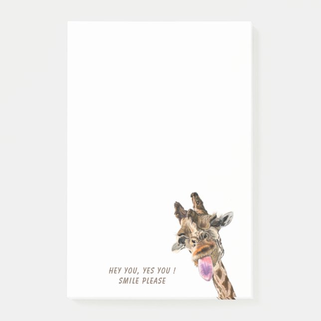Spaßhafte Giraffe Lustige Post-it® Notizen (Vorderseite)