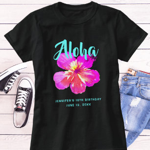 Spaßige Aloha-Tropen-Geburtstags-Luau-Party-T-Shir T-Shirt