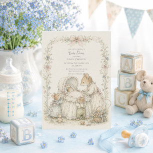 Spaßige Babyparty-Mäuse Einladung