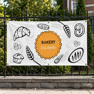 Spaßige Brot-Illustrationen Bäckerei  Banner