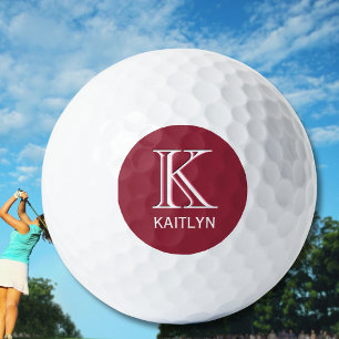 Spaßige *bunte feminine 3-schichtige Monogramm-Nam Golfball