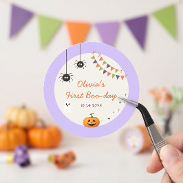 Spaßige bunte Halloween-Geburtstag-Papieraufkleber Runder Aufkleber