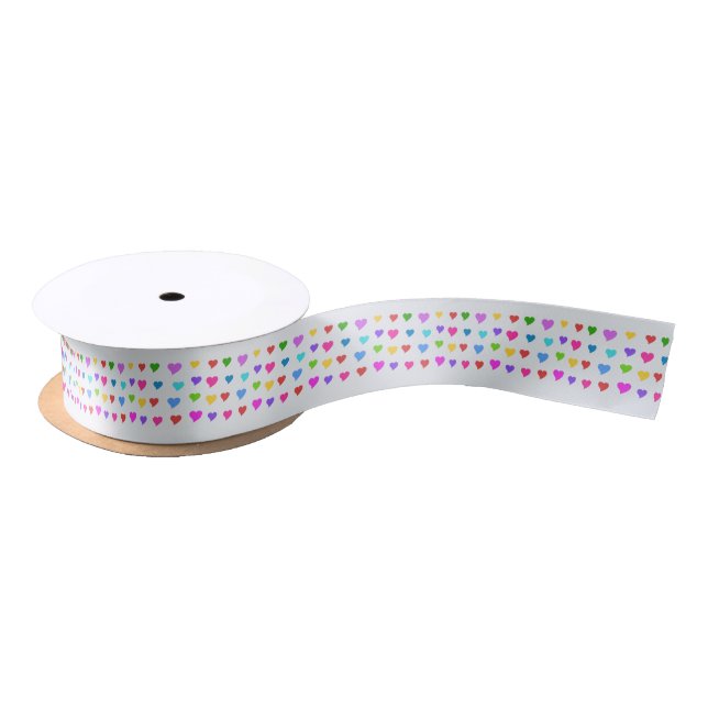 Spaßige bunte Herzen Satinband (Spule)