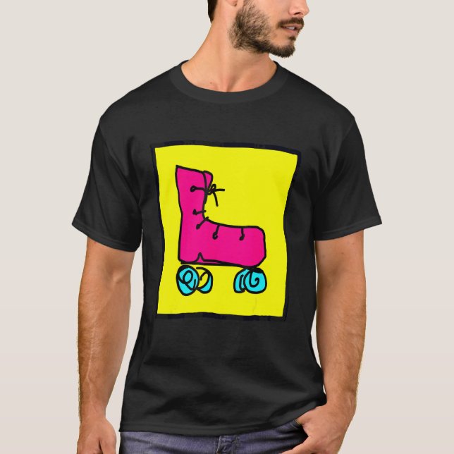 Spaßige Bunte Rollschuhe T-Shirt (Vorderseite)