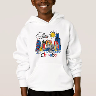 Spaßige Chicago-Skyline für Kinder Hoodie