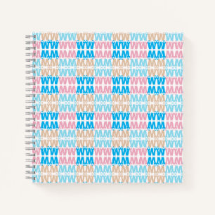 Spaßige Elegante Monogrammierte Rosa Blaue Kinders Notizbuch