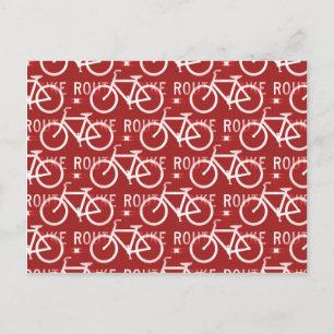 Spaßige Fahrradroute Fixie-Fahrrad Cyclist Muster Postkarte