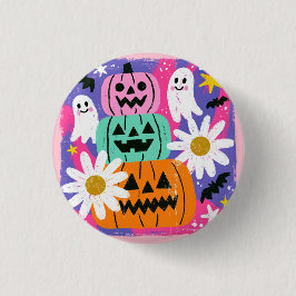 Spaßige Farben Halloween-Geschenk Button