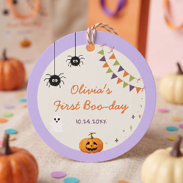 Spaßige farbenfrohe Halloween-Geburtstagsfeier Geschenkanhänger