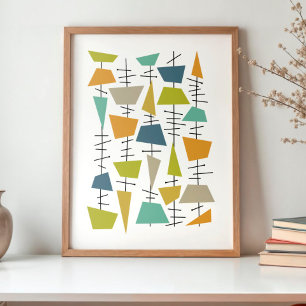 Spaßige farbenfrohe hängende geometrische Mitte de Poster