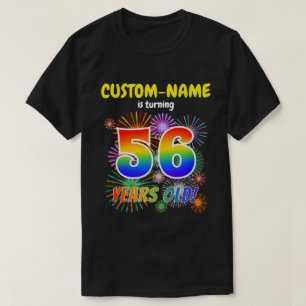 Spaßige Feuerwerke, Regenbogen-Look "56", 56. Gebu T-Shirt