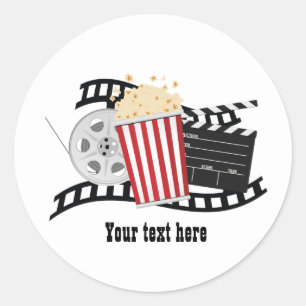 Spaßige Filmfans fügen Text hinzu Runder Aufkleber