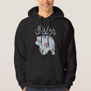 Spaßige Florale Schwester Bär Bekleidung Große Sch Hoodie