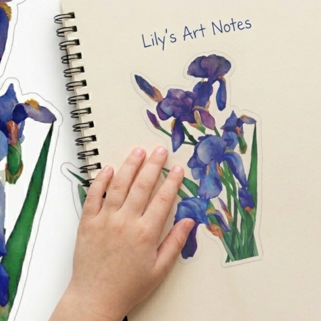 Spaßige Florale Wasserfarbe Iris Geschenk-Duo-Aufk Aufkleber (Von Creator hochgeladen)