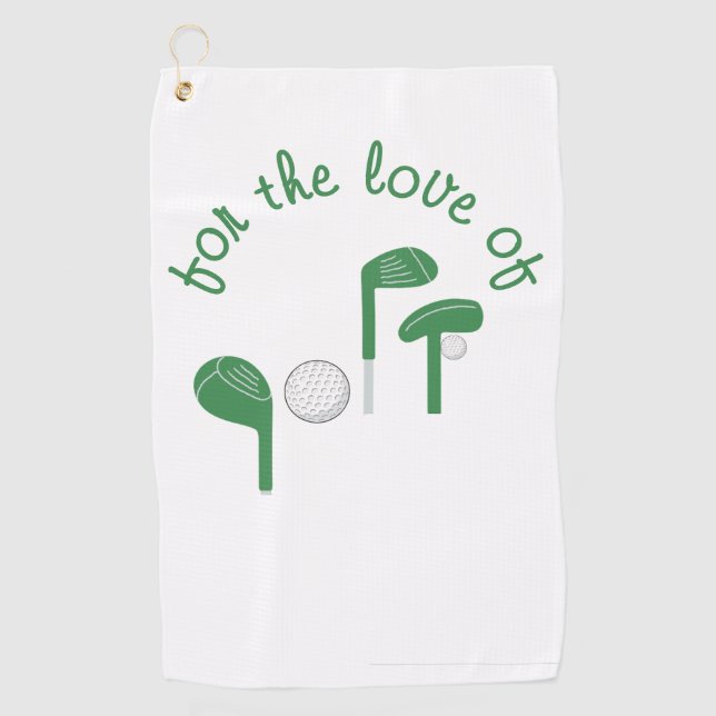 Spaßige "For the Love of Golf" Grüne Typografie Golfhandtuch (Vorderseite)