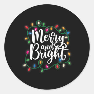 Spaßige Frohe und Helle Weihnachtsbeleuchtung Xmas Runder Aufkleber
