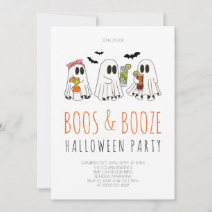 Spaßige Geister-Erwachsene-Buh und Alkohol-Hallowe Einladung