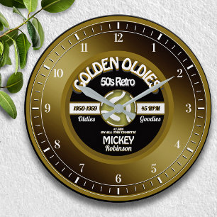 Spaßige Golden Oldies Vinyl 45 Schallplatte Person Große Wanduhr