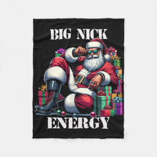Spaßige große Nick-Energie Spaßiger Weihnachtsmann Fleecedecke