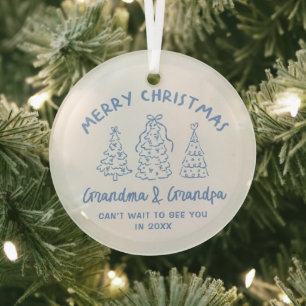 Spaßige Großeltern Schwangerschaftsankündigung Ornament Aus Glas