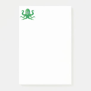 Spaßige grüne Kraken Post-it Klebezettel