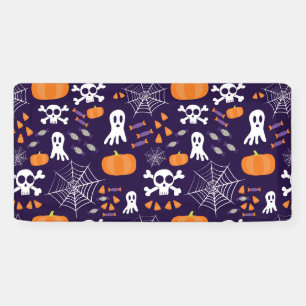 Spaßige gruselige Halloween-Figuren Banner