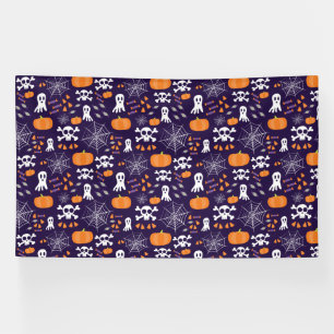 Spaßige gruselige Halloween-Figuren Banner