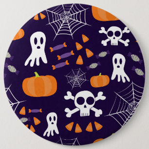 Spaßige gruselige Halloween-Figuren Button