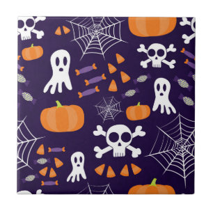 Spaßige gruselige Halloween-Figuren Fliese