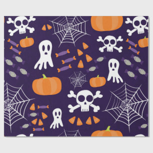 Spaßige gruselige Halloween-Figuren Geschenkpapier