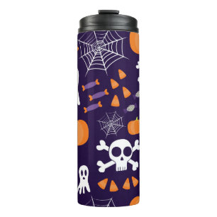 Spaßige gruselige Halloween-Figuren Thermosbecher