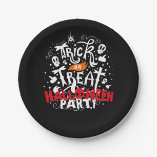 Spaßige gruselige Halloween-Party zum Trick-or-Tre Pappteller