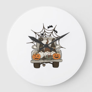 Spaßige Halloween-Designs Halloween-Gnome auf eine Große Wanduhr