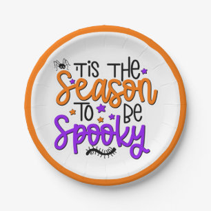 Spaßige Halloween Gruselige Zitate Orange Lila Par Pappteller