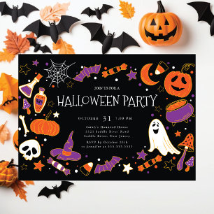 Spaßige Halloween-Kinderparty Einladung