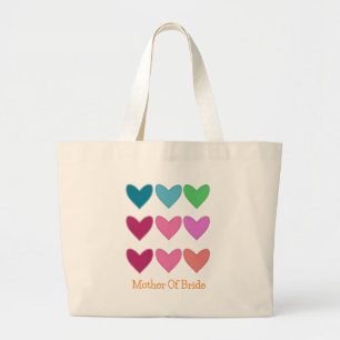 Spaßige hübsche Herzen Bunte Mutter der Braut Hoch Jumbo Stoffbeutel