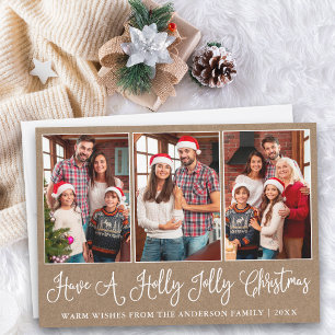 Spaßige Kalligrafie Kraft Holly Jolly Weihnachtsfo Feiertagskarte