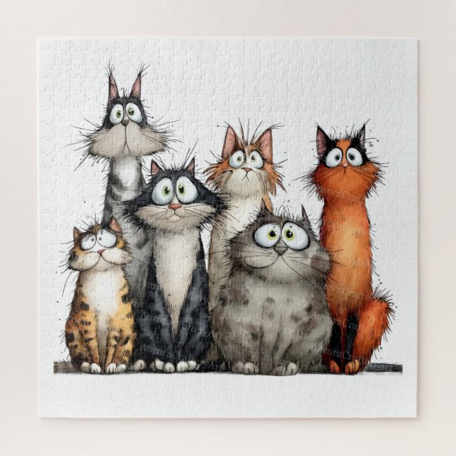 Spaßige Katzen Puzzle (Vertikal)