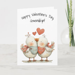 Spaßige Liebesvögel Frohen Valentinstag Karte