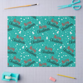 Spaßige moderne Teal Frohe Weihnachten Skript Deco Seidenpapier