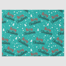 Spaßige moderne Teal Frohe Weihnachten Skript Deco Seidenpapier