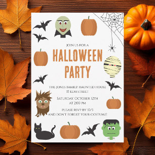 Spaßige Monster Kinder Halloween-Party Einladung