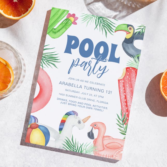 Spaßige Poolparty | Geburtstag Einladung (Von Creator hochgeladen)