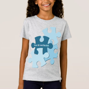 Spaßige Puzzleteile in Blau, du passt perfekt T-Shirt