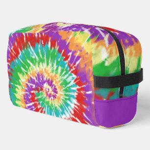Spaßige Regenbogenfarben Retro-Tie-Dye-Kulturtasch Waschbeutel